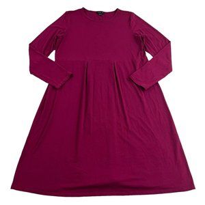 J. Jill Wearever Collection A-Line Dress Women's Small Magenta Long Sleeve
